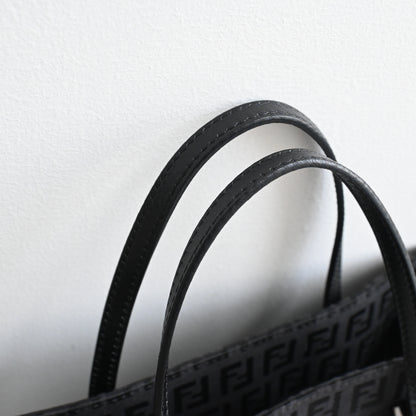 Fendi Zucchino Black Canvas Tote