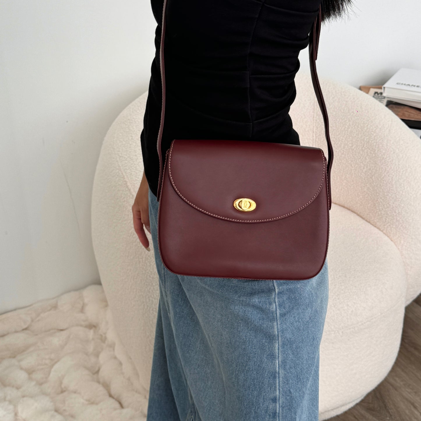 Must de Cartier Burgundy Crossbody Bag