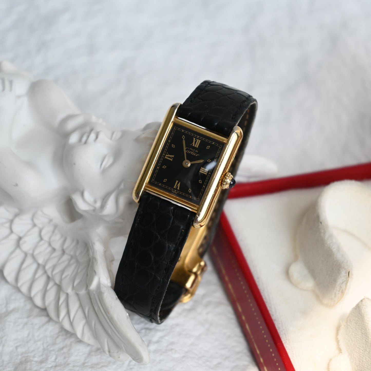 Cartier Must de Tank SM Black Roman Dial