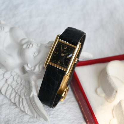 Cartier Must de Tank SM Black Roman Dial