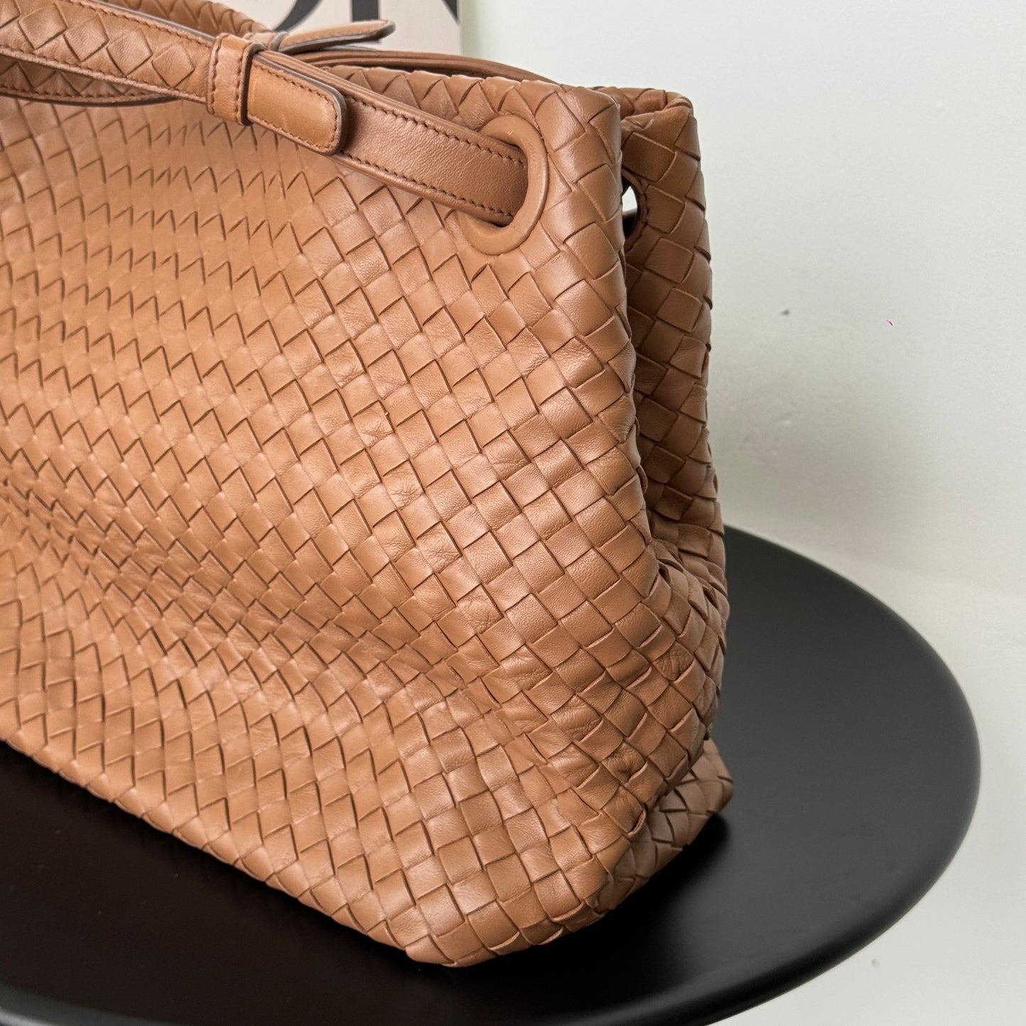 Bottega Veneta Intrecciato Shoulder Bag Brown