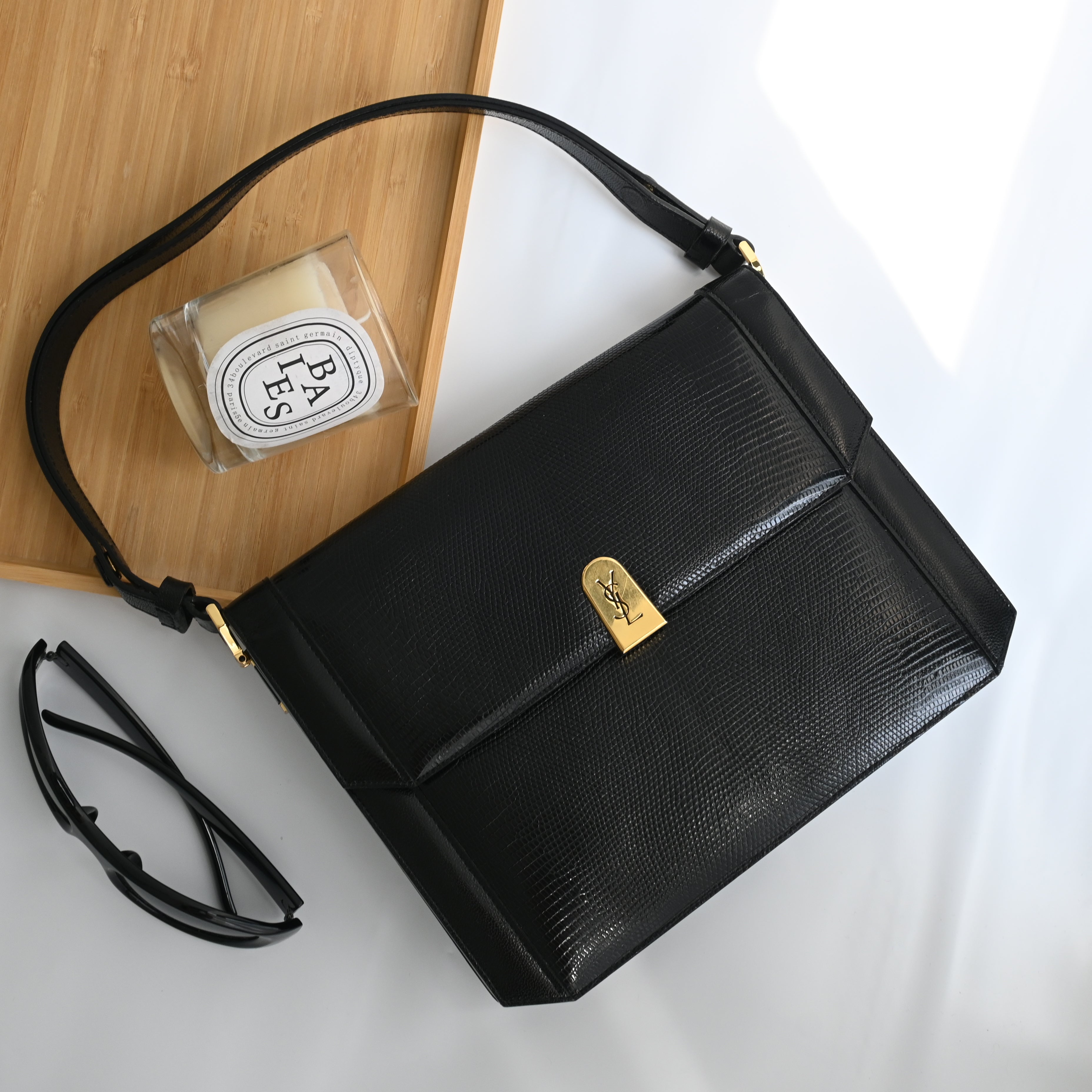 バッグ Vintage Saint Laurent Lizard ShoulderBag Vintage YSL Embossed Lizard Leather Shoulder Bag – Leluxe Vintage