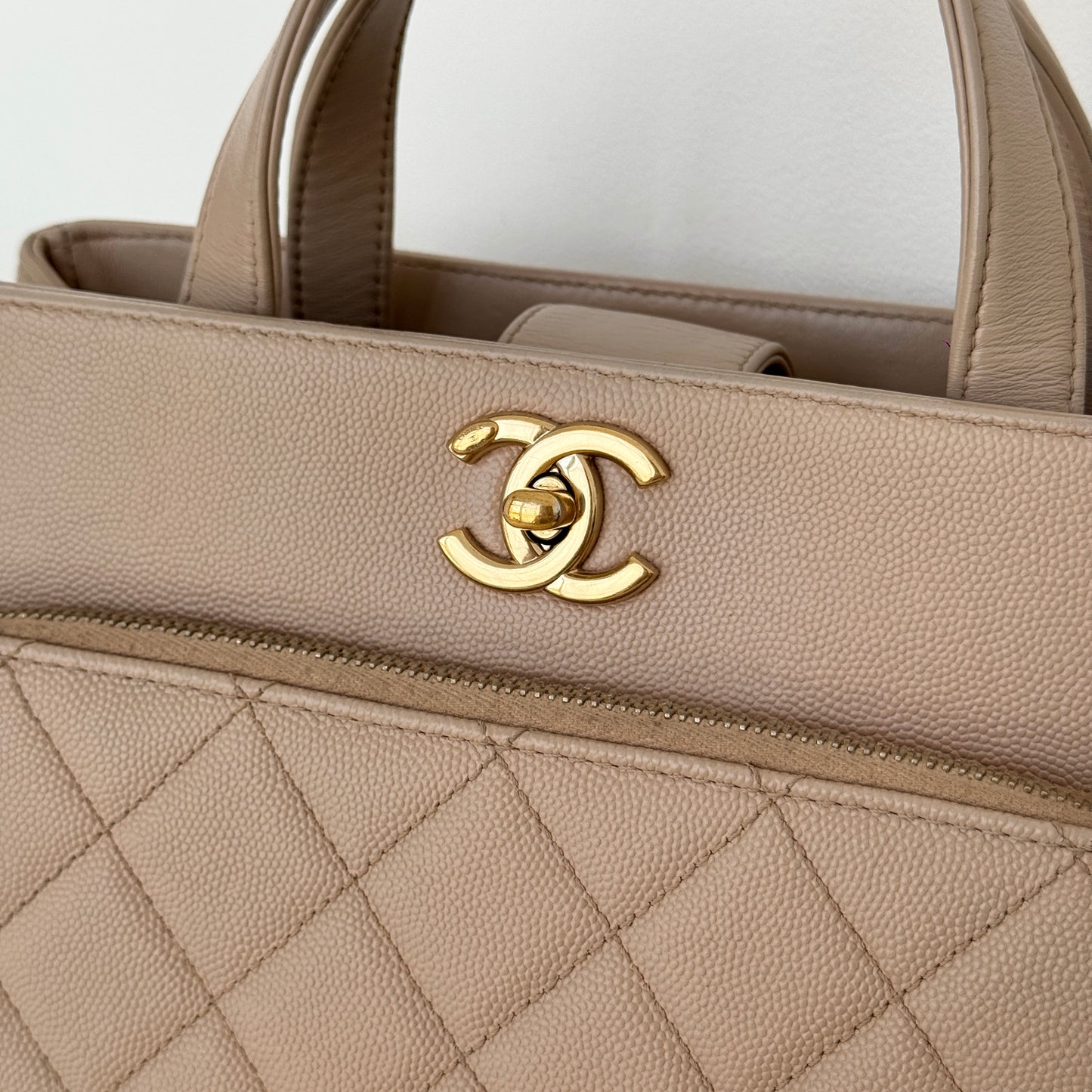 Chanel Beige Caviar Business Affinity Tote