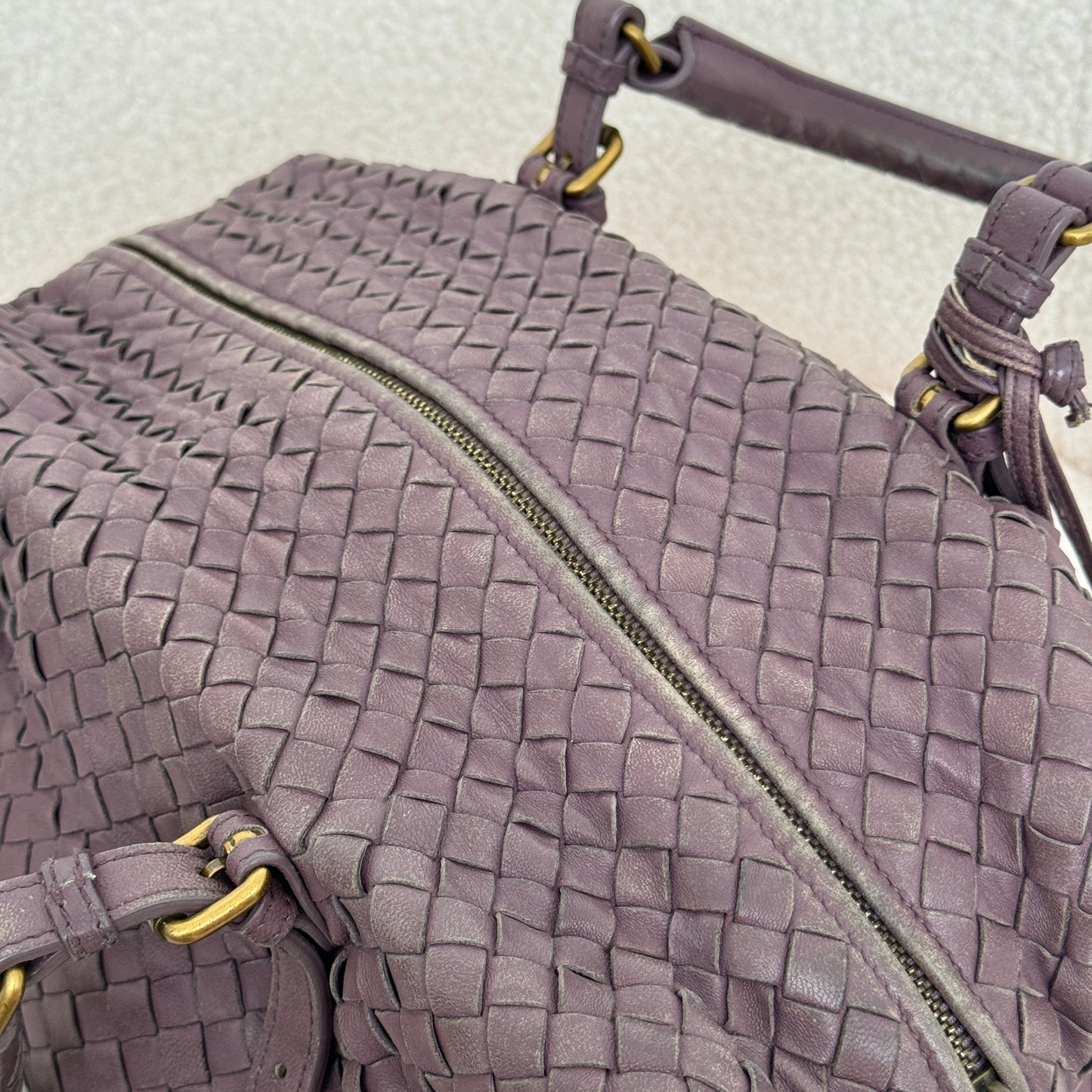 Bottega Veneta Violet Boston Bag