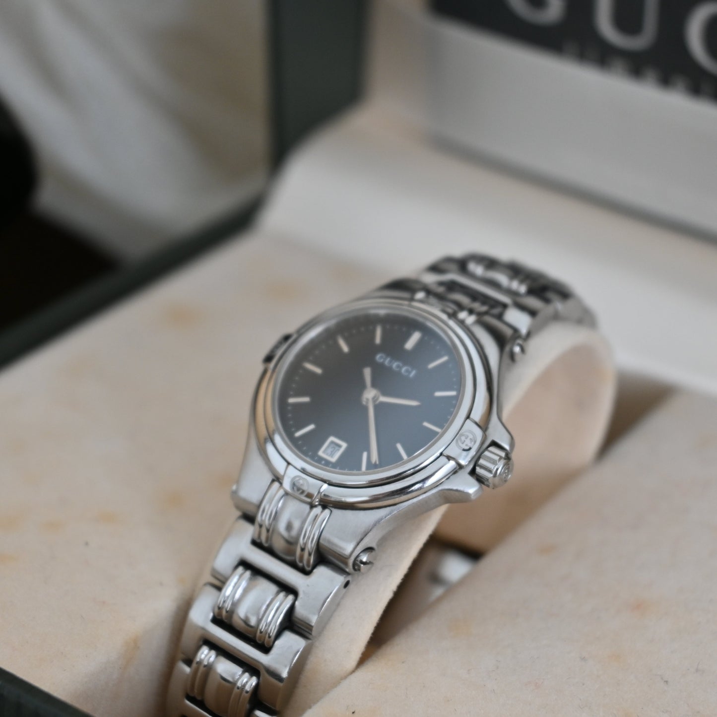 Gucci 9040L Date Black Dial Watch
