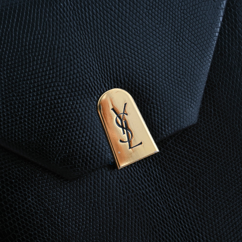 YSL Crossbody Lizard Embossed Leather - Leluxe Vintage Sdn. Bhd.