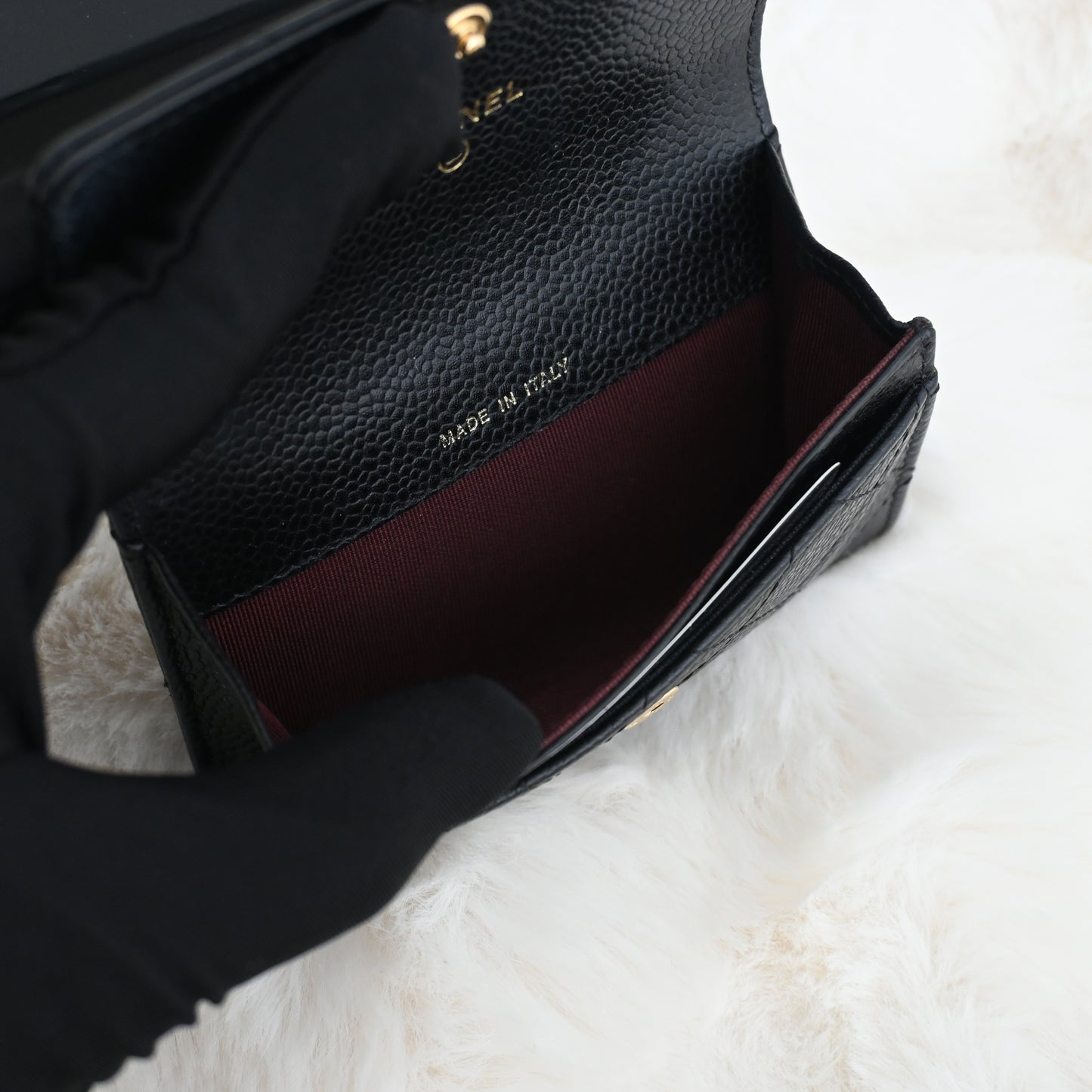 Chanel Quilted Flap Cardholder Black Caviar