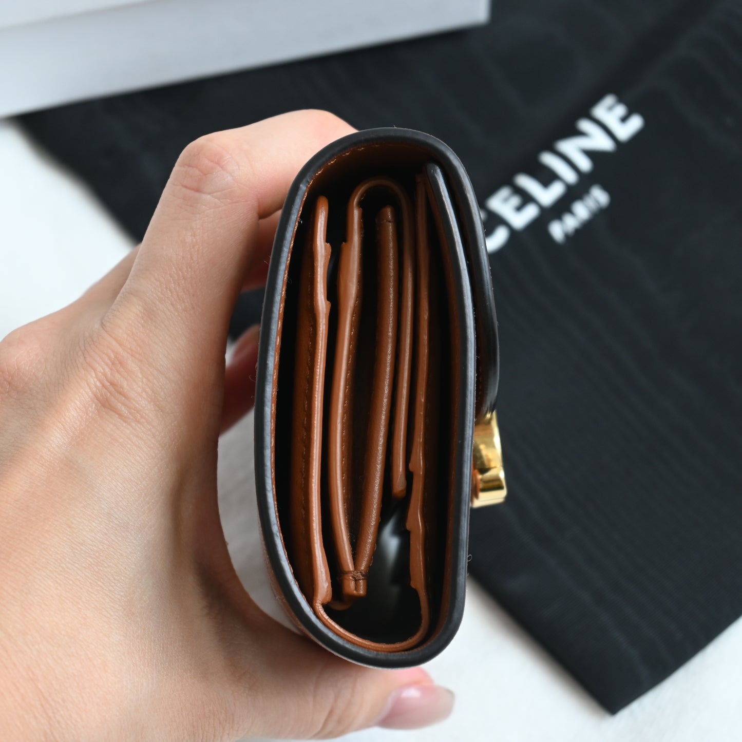 Celine Small Flap Triomphe Trifold Wallet