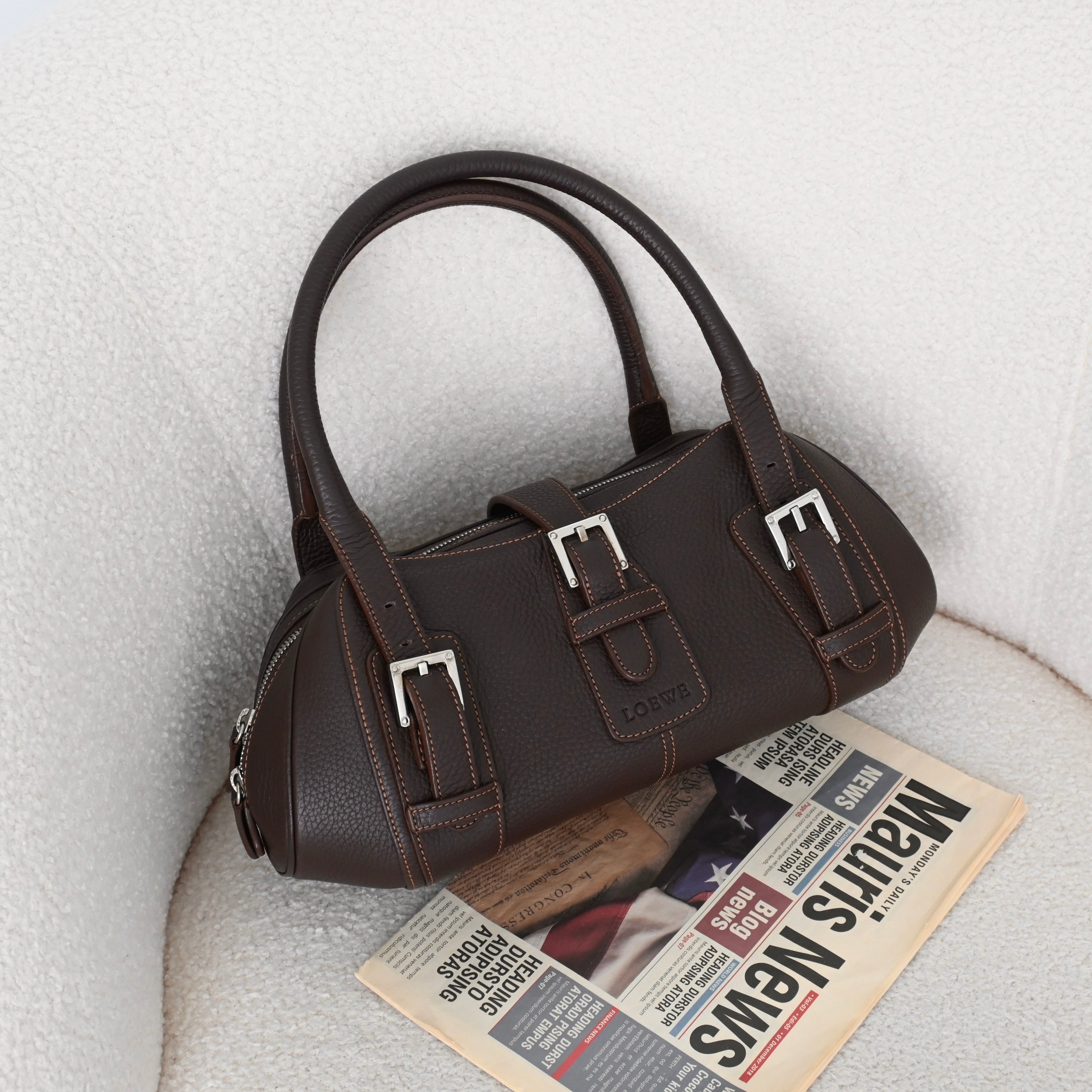 Loewe Senda Brown Leather Handbag