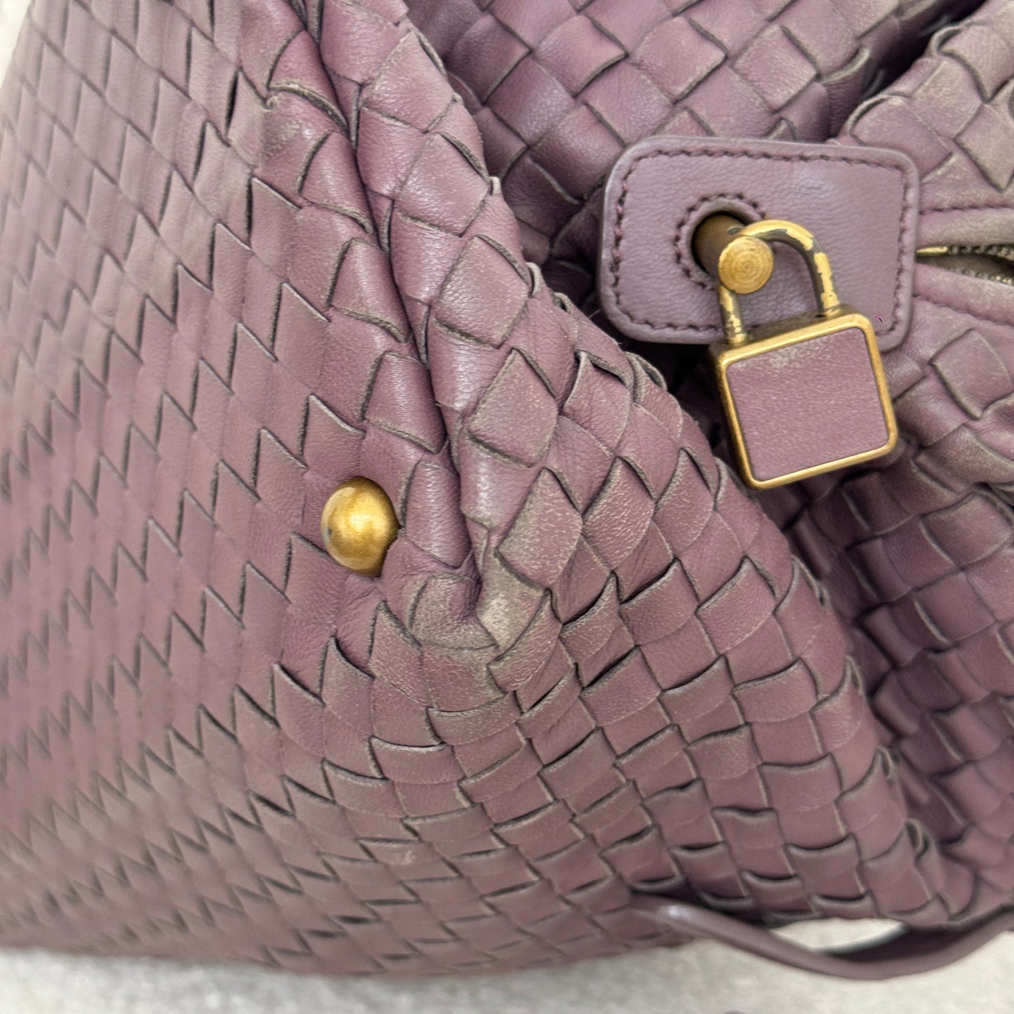 Bottega Veneta Violet Boston Bag