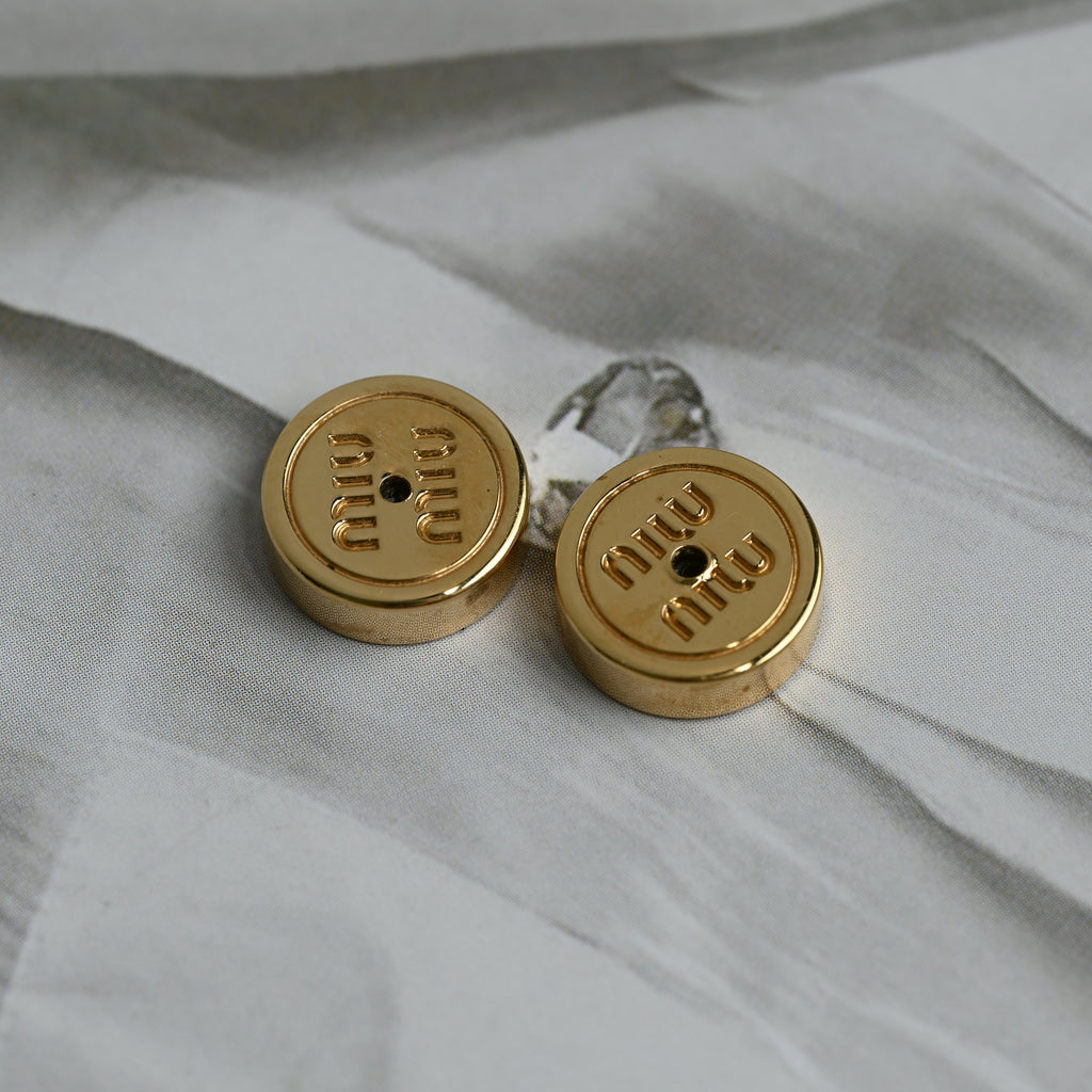 Miu Miu Logo Drop Stud Earrings - Leluxe Vintage Sdn. Bhd.