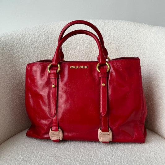 Miu Miu Vitello Shine Rosso