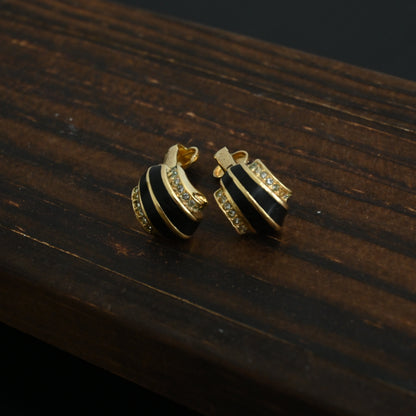 Christian Dior Gold Tone Crystal Enamel Clip