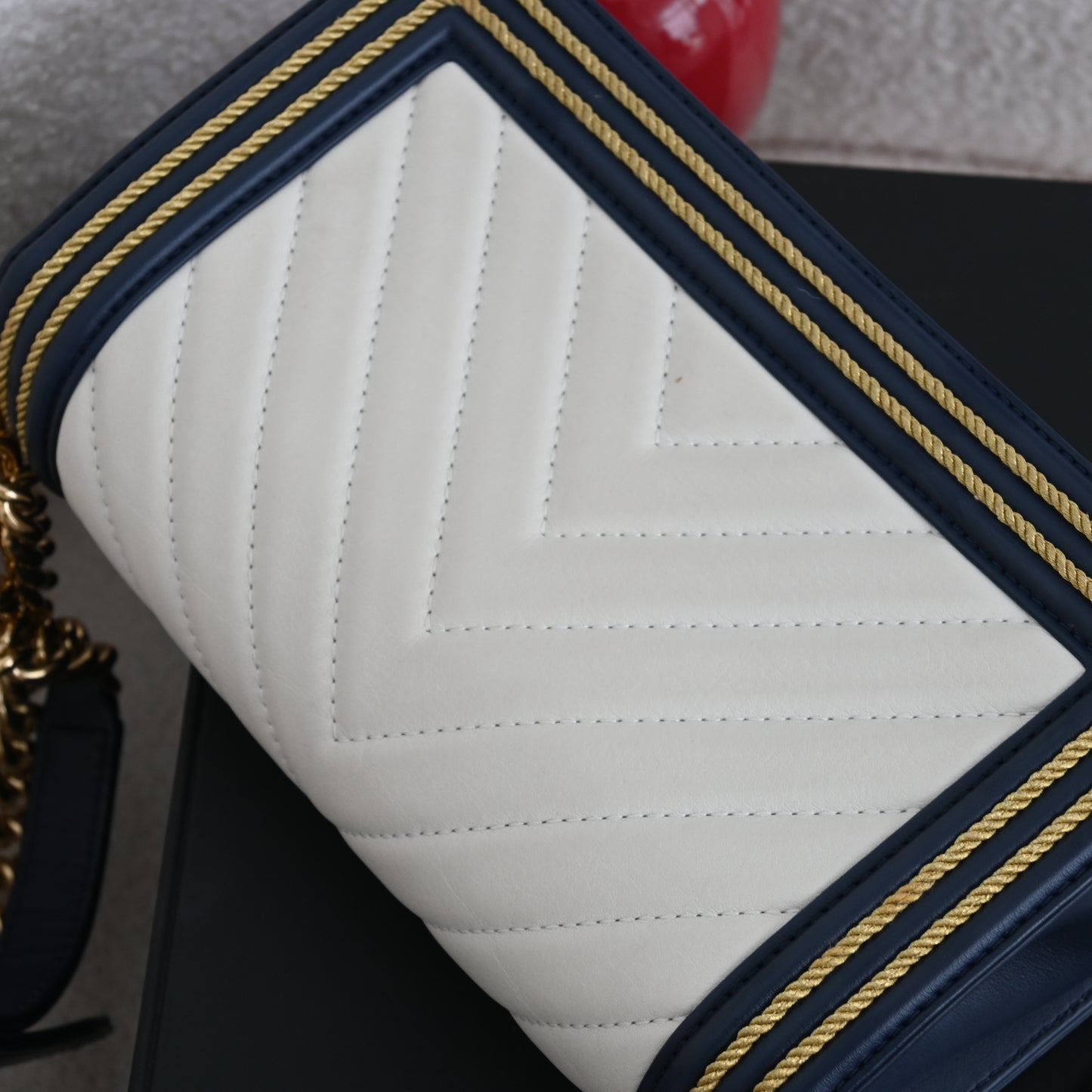 Chanel Cruise Chevron Boy Old Medium Braided Flap