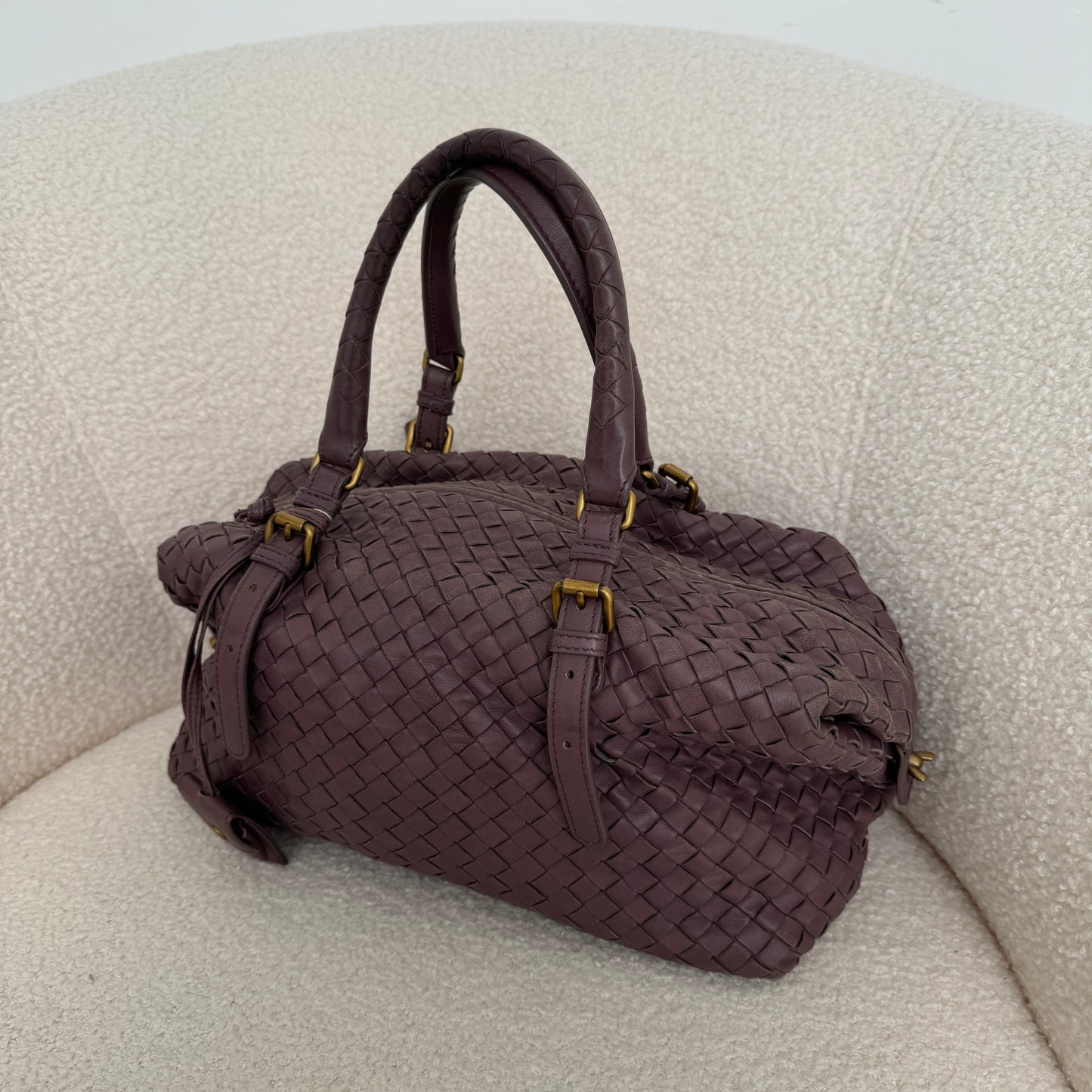 Bottega Veneta Violet Boston Bag