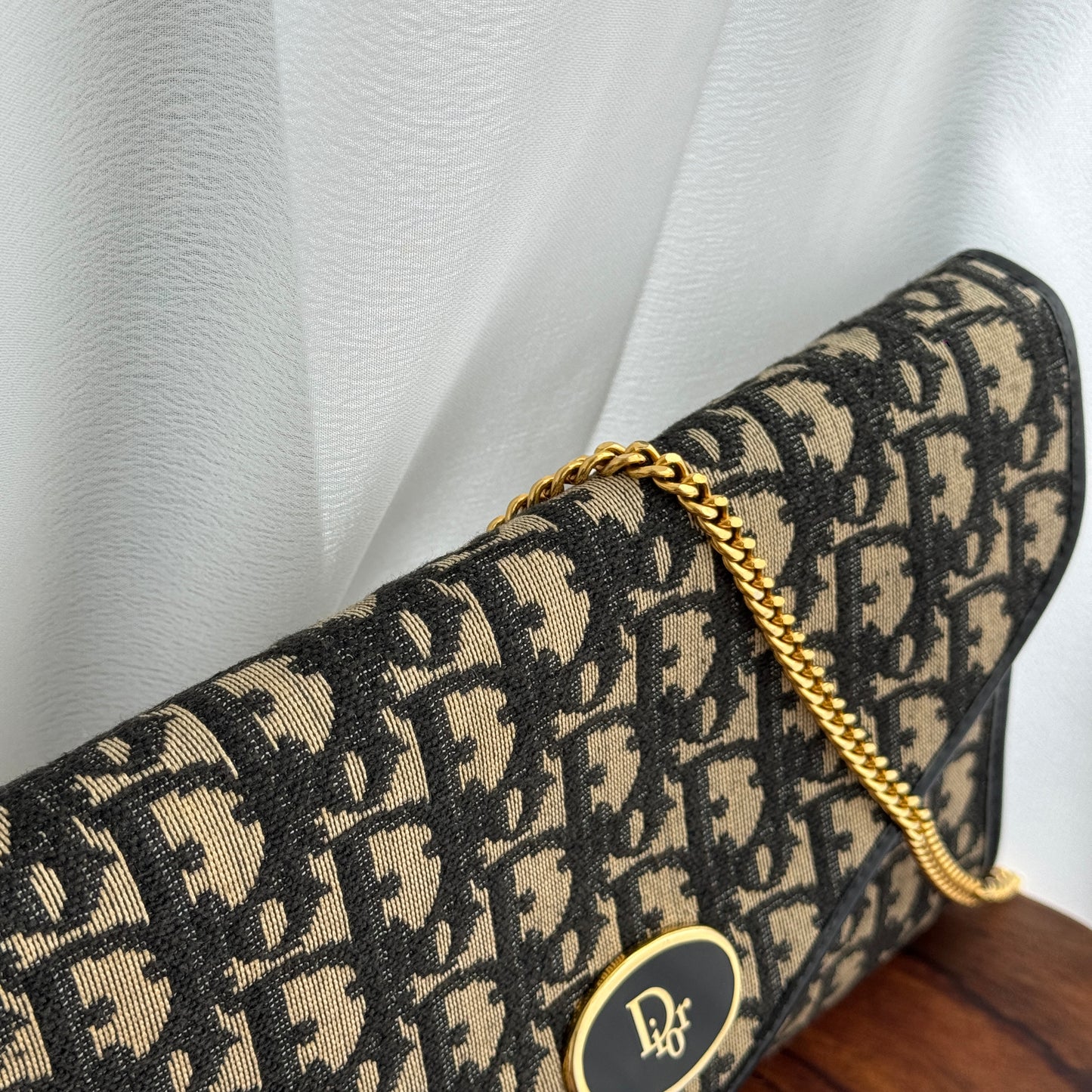 Dior Vintage Monogram Chain Shoulder Bag