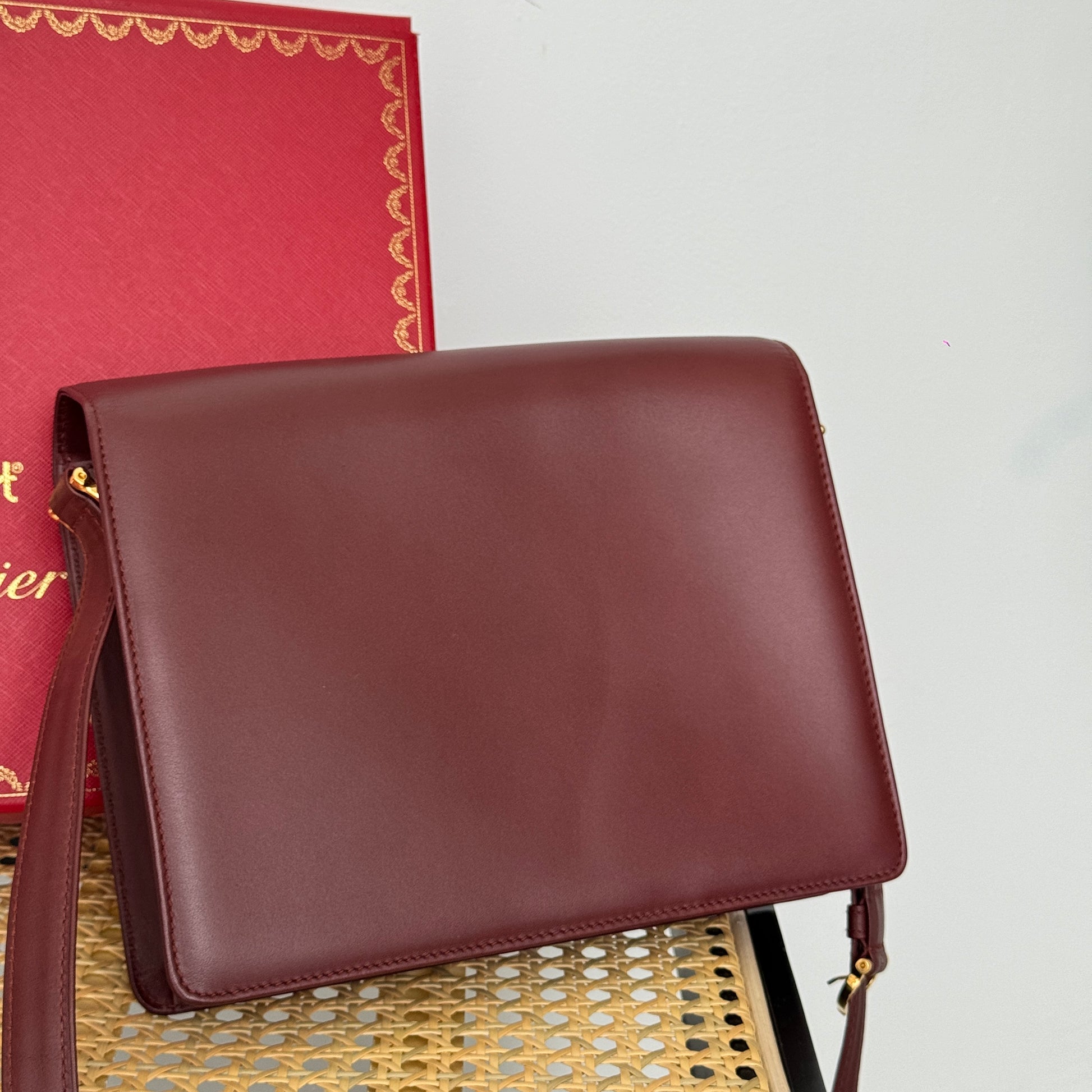 Cartier Must De Cartier Bordeaux Envelope Bag – Leluxe Vintage Sdn