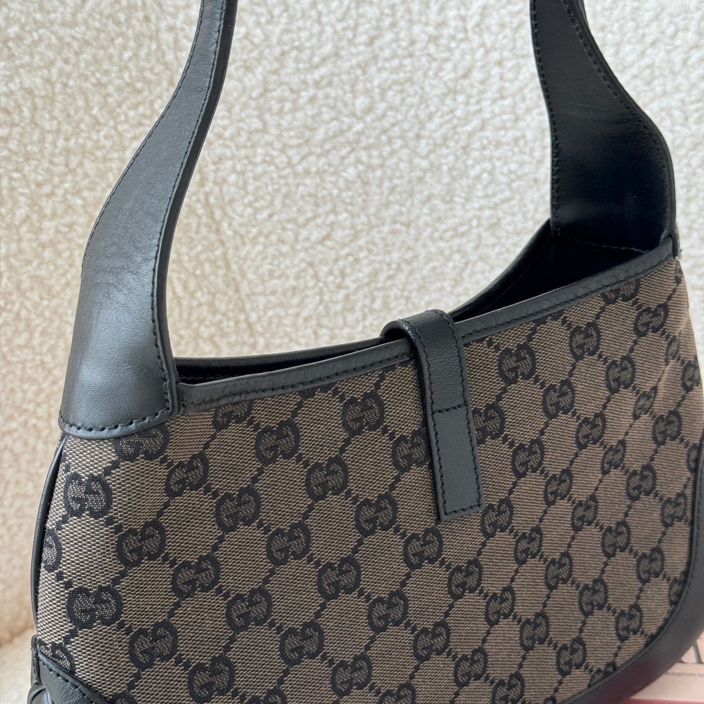 Old Gucci Small Jackie Hobo in Black Monogram