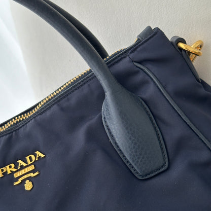 Prada Tessuto Vitello Daino Tote