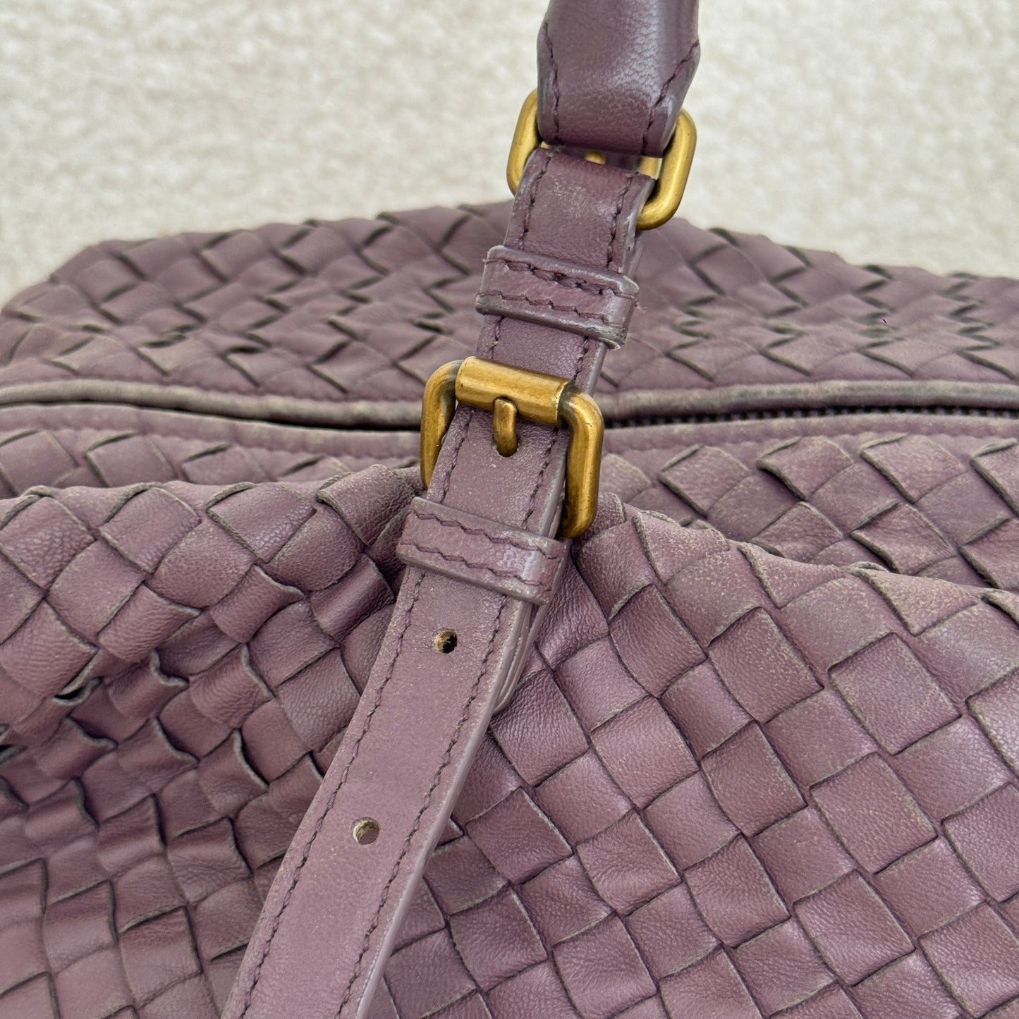 Bottega Veneta Violet Boston Bag