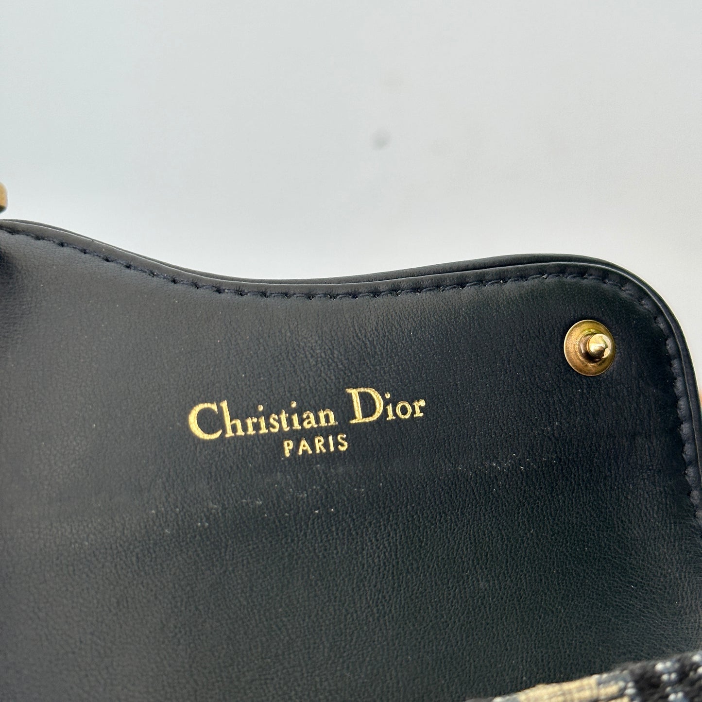 Dior Blue Oblique Canvas Saddle Card Holder