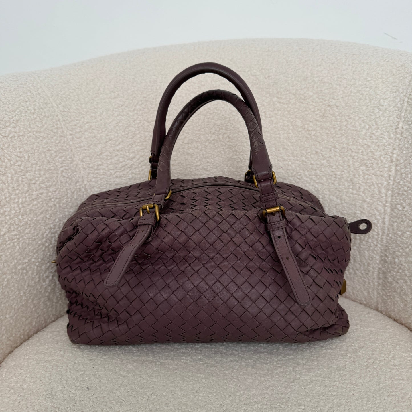 Bottega Veneta Violet Boston Bag