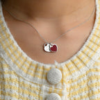 Tiffany Return To Tiffany Double Heart Tag Necklace Red
