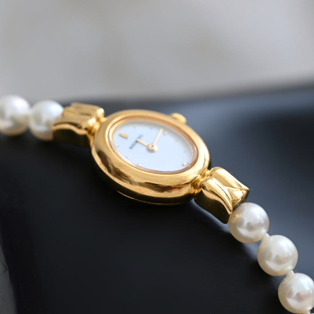 Mikimoto 1E20-3041 MOP Dial Akoya Pearl Bracelet Watch - Leluxe Vintage Sdn. Bhd.