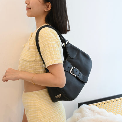 Prada Vitello Daino Moon Bag