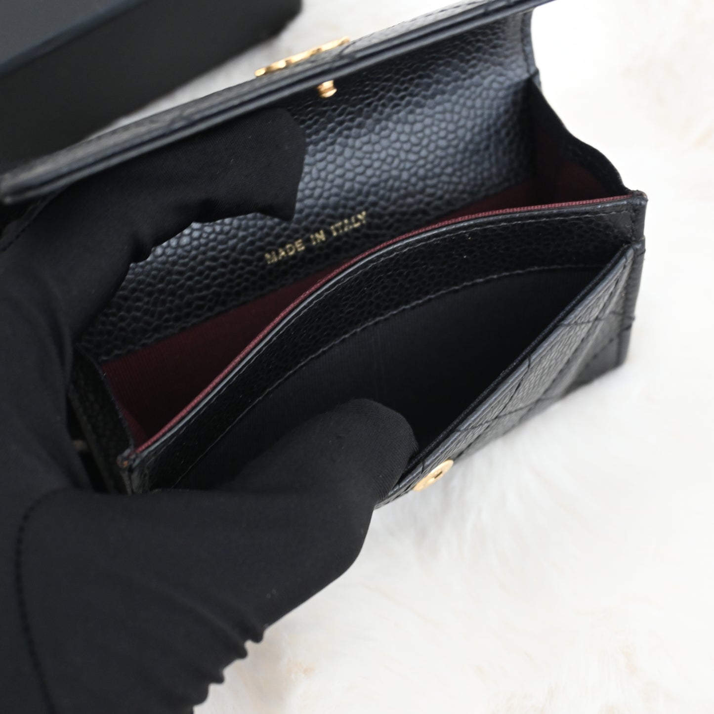 Chanel Quilted Flap Cardholder Black Caviar