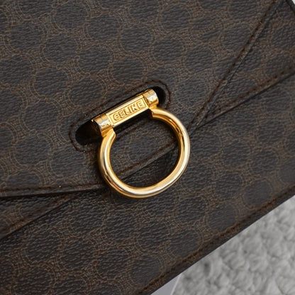 Celine Triomphe Monogram Double Flap Kelly Small