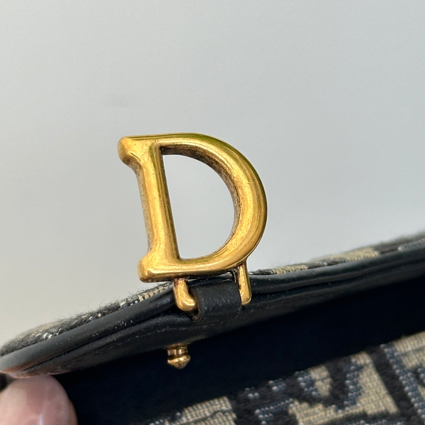 Dior Blue Oblique Canvas Saddle Card Holder