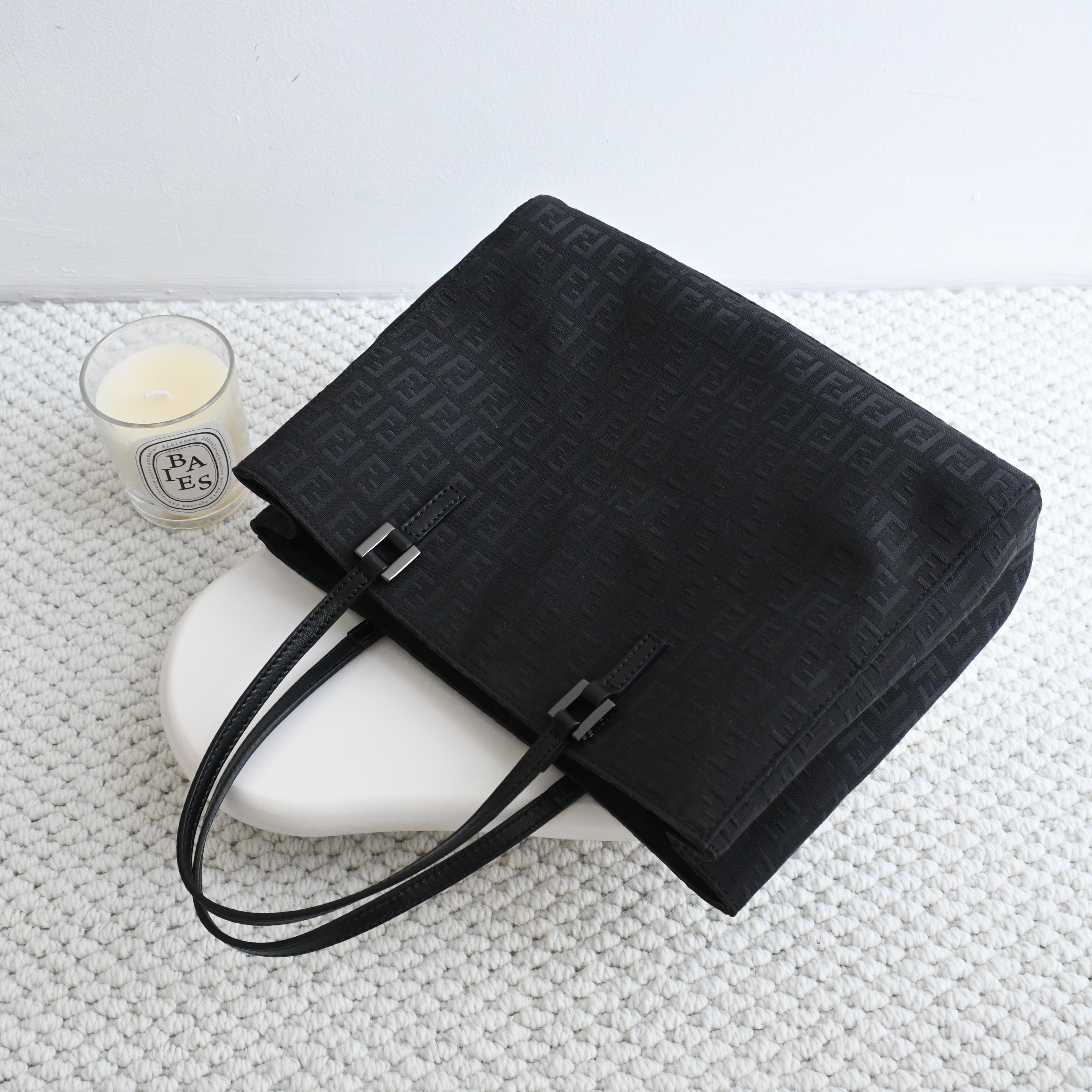 Fendi Zucchino Black Canvas Tote - Leluxe Vintage Sdn. Bhd.