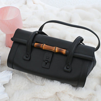 Gucci Black Bamboo Bullet Shoulder Bag