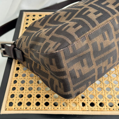 Fendi Zucca Canvas Baguette Shoulder Bag