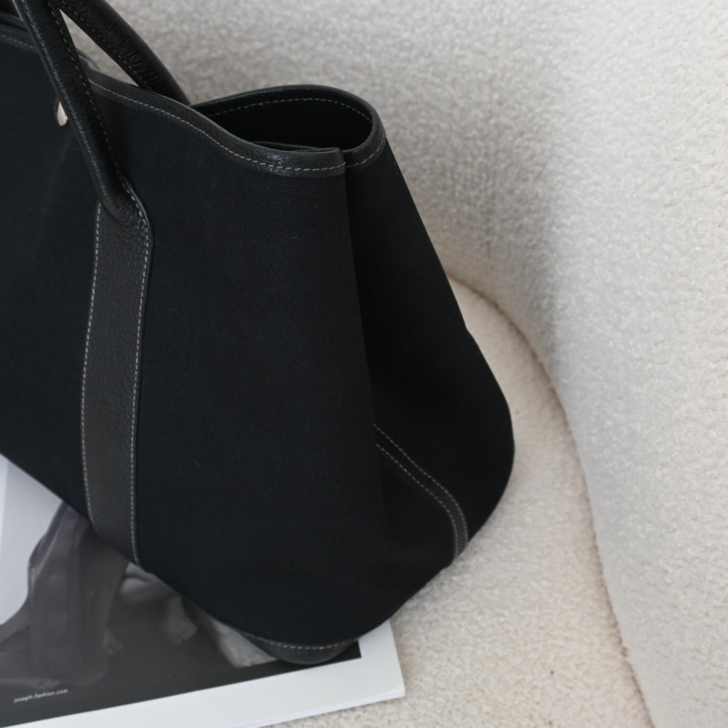 Hermès Garden Party 36 PM Toile Officier × Negonda Black SHW - T:2015 - Leluxe Vintage Sdn. Bhd.