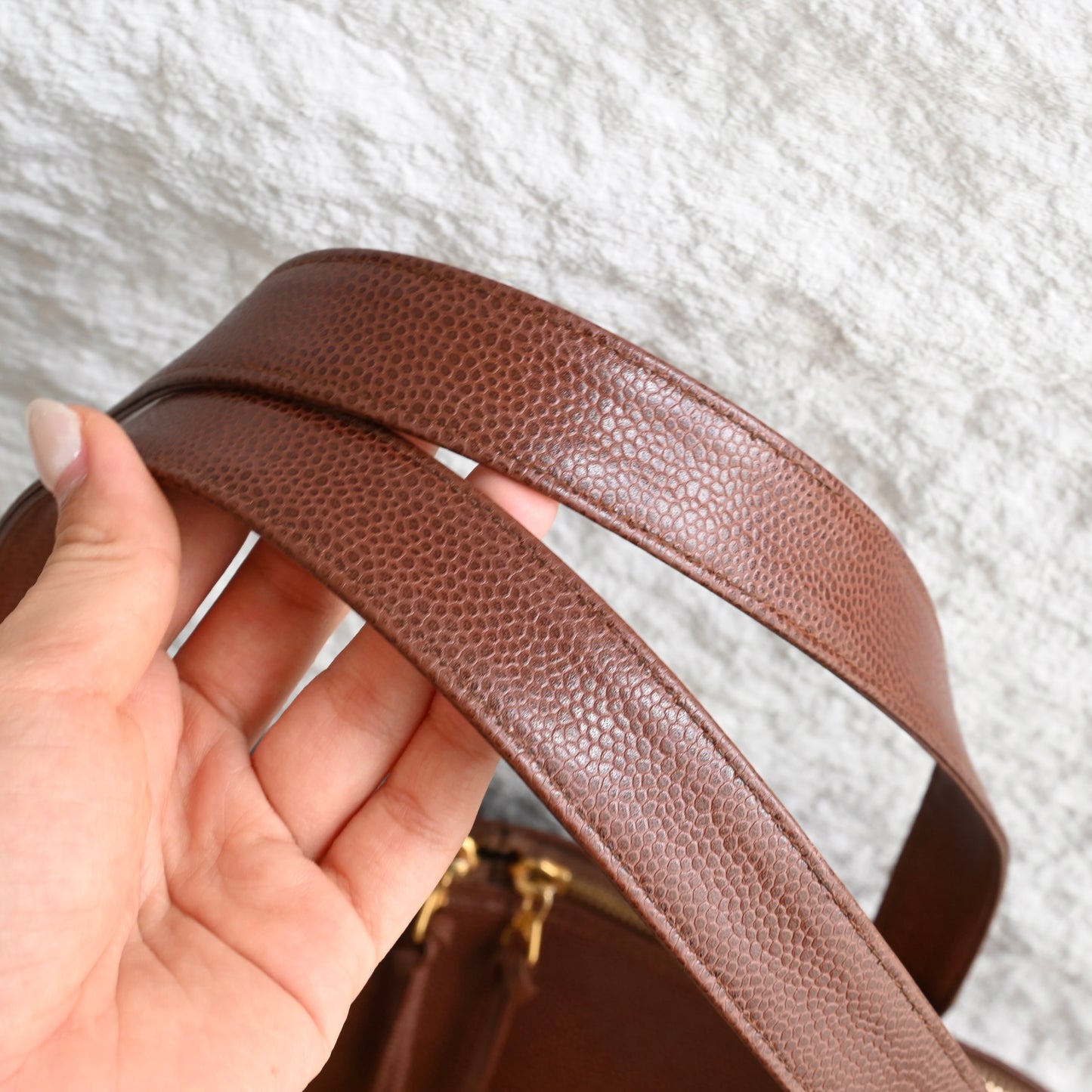 Chanel Timeless Caviar Brown Tote with Gold Ball