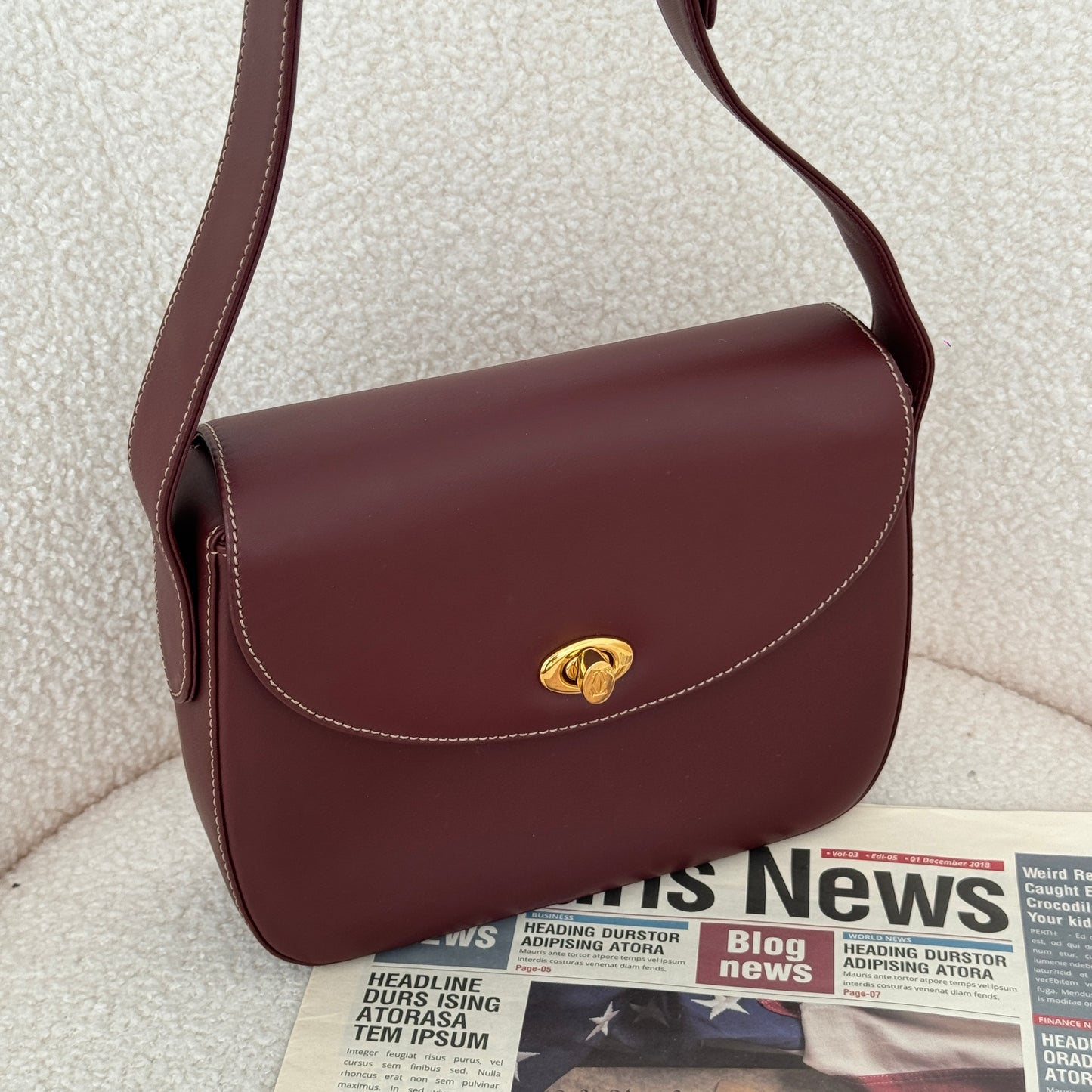 Must de Cartier Burgundy Crossbody Bag