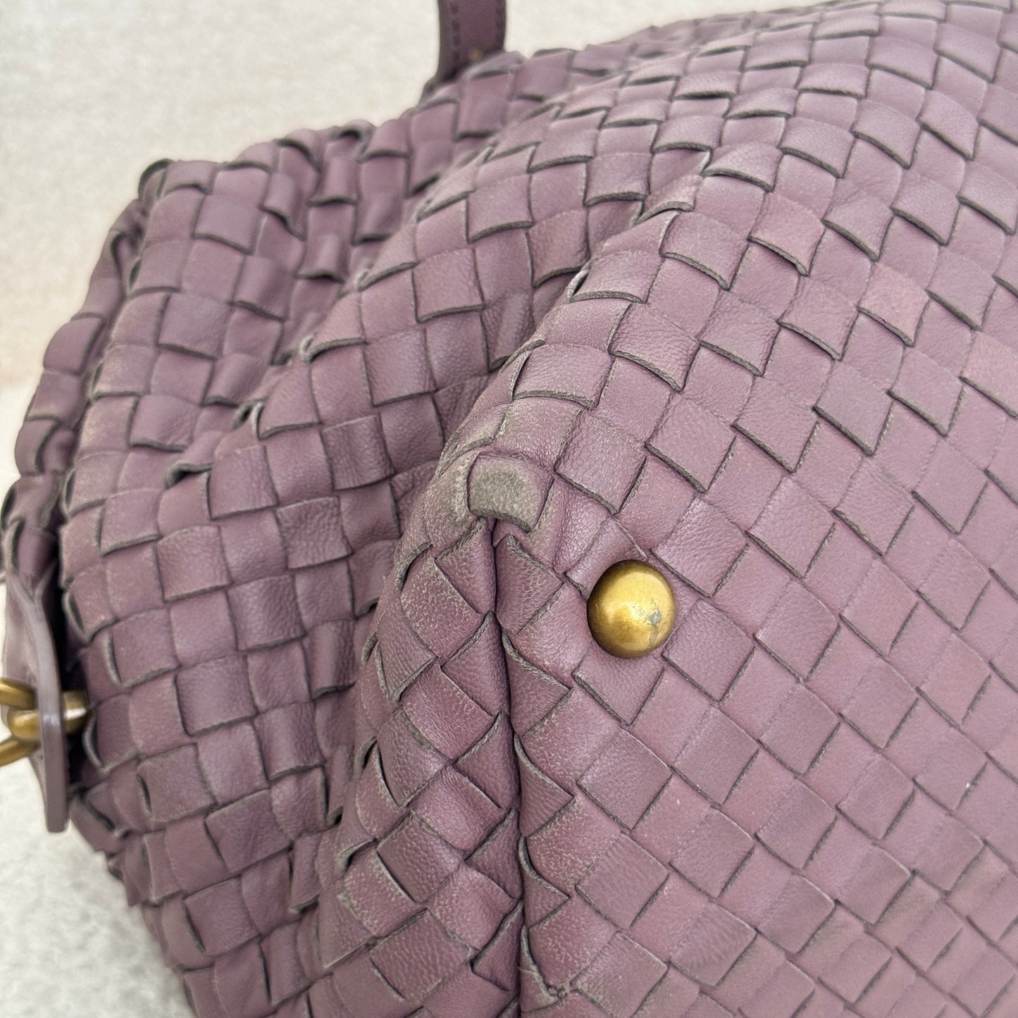 Bottega Veneta Violet Boston Bag