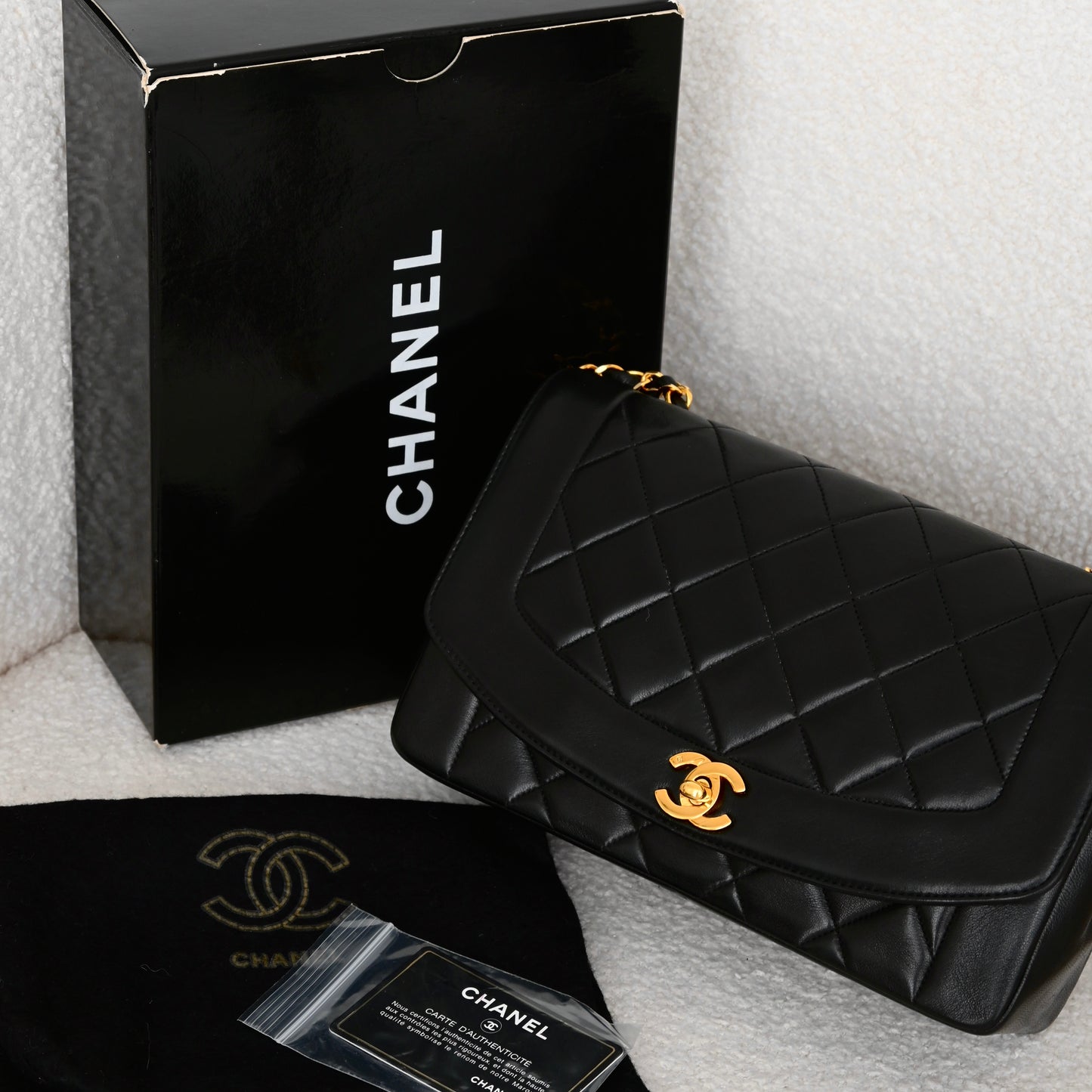 Chanel Diana Flap Medium Black Lambskin
