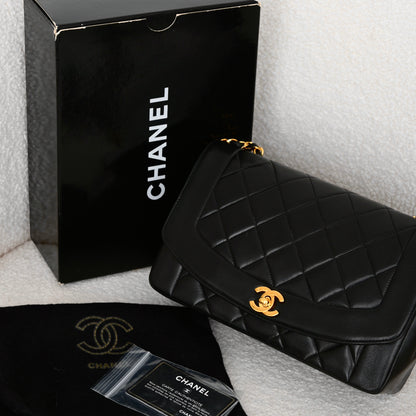 Chanel Diana Flap Medium Black Lambskin