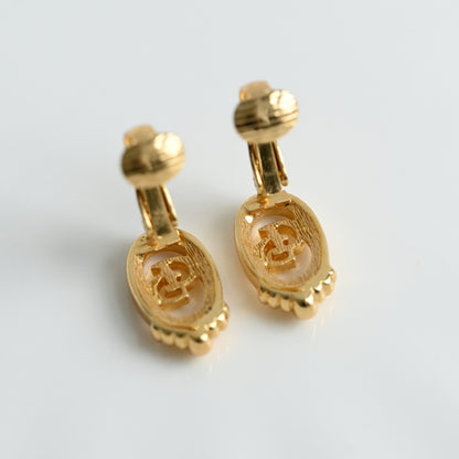 Christian Dior Vintage Oval Necklace Earclips Set
