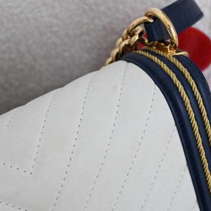 Chanel Cruise Chevron Boy Old Medium Braided Flap