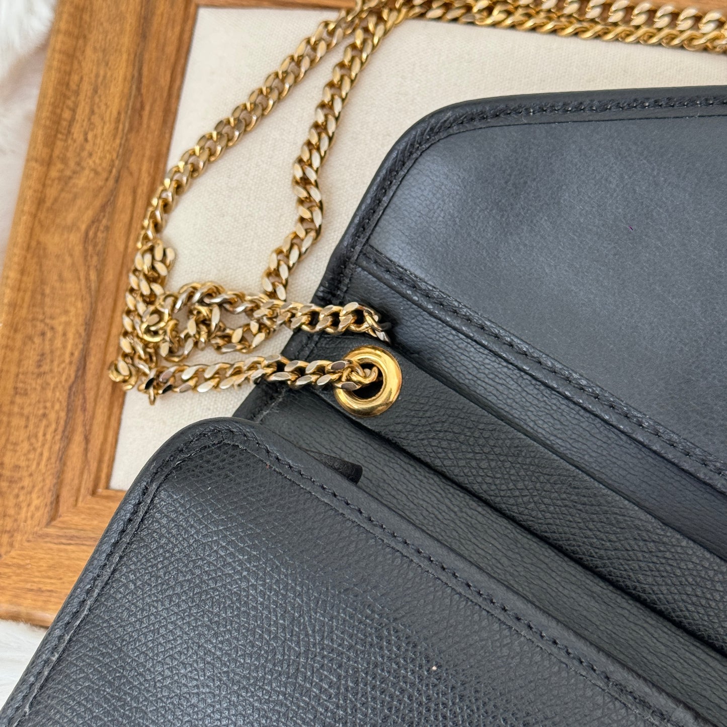 Dior Black Leather Chain Bag