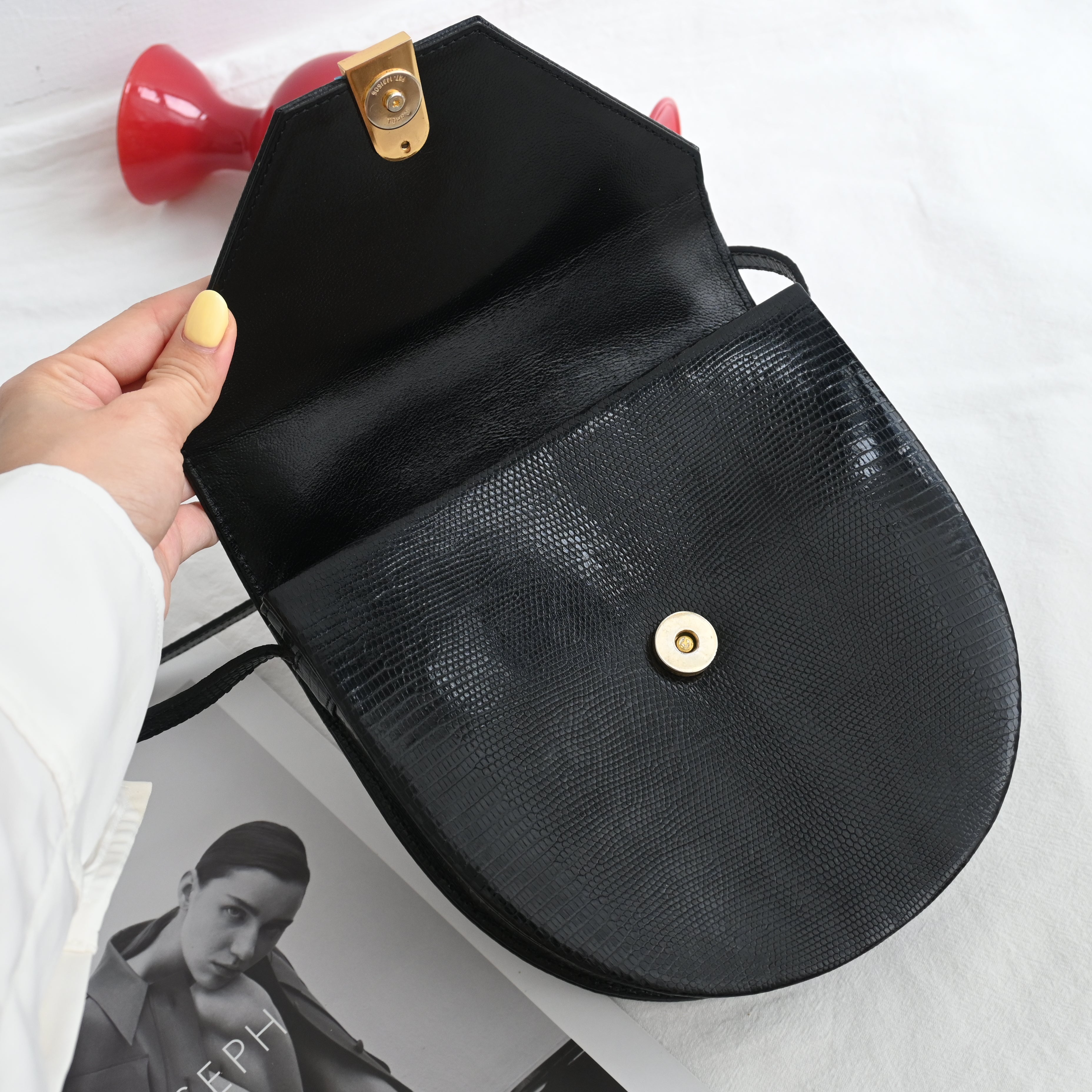 YSL Crossbody Lizard Embossed Leather - Leluxe Vintage Sdn. Bhd.