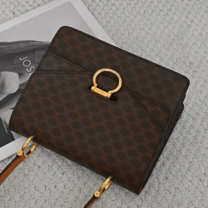 Celine Triomphe Monogram Double Flap Kelly Small