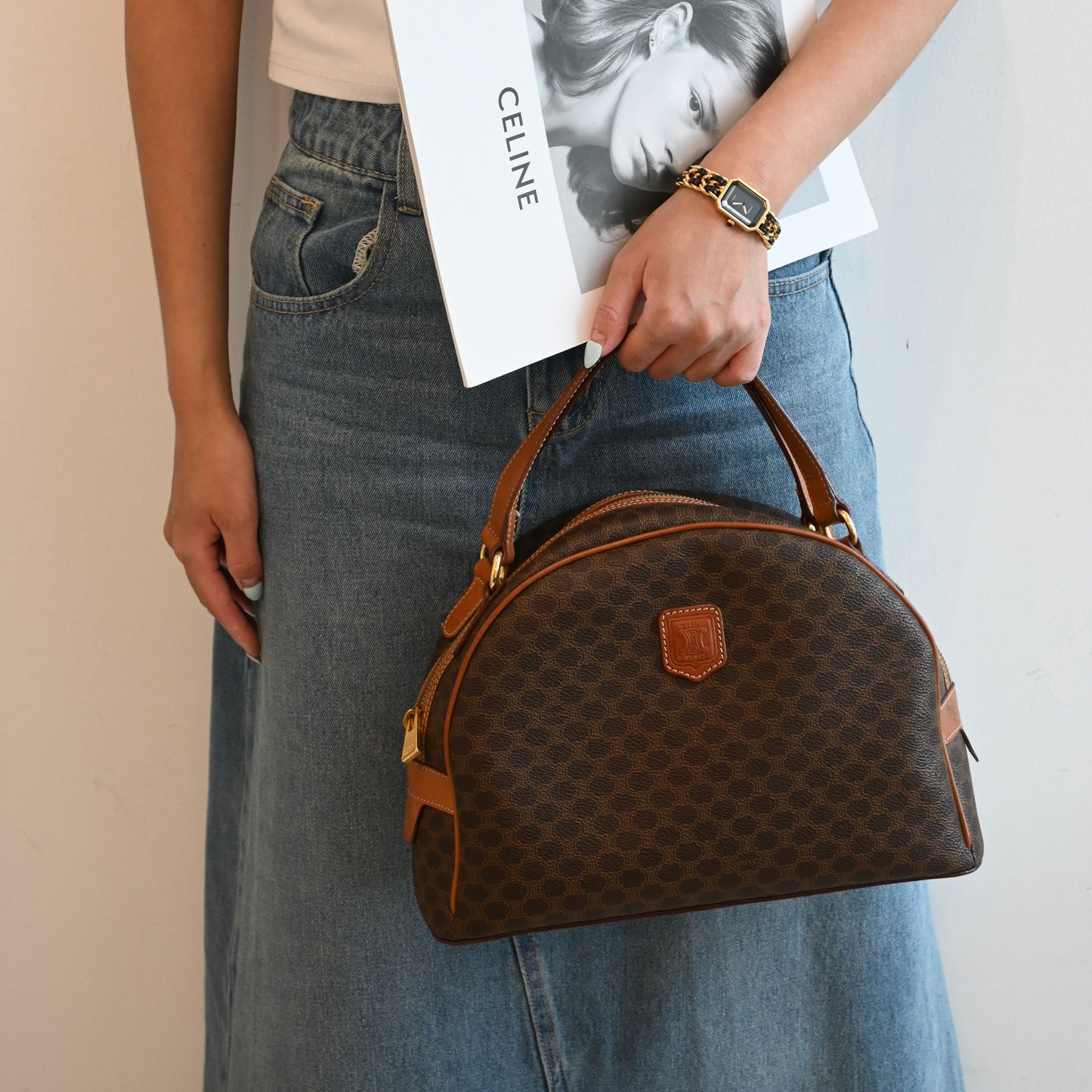 Celine Macadam Triomphe Dome Handbag