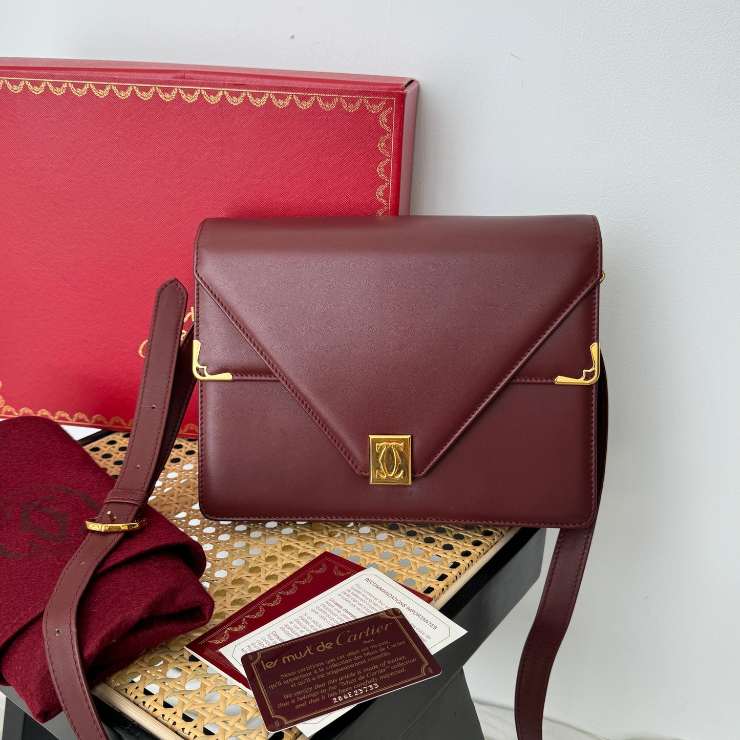 Cartier Must De Cartier Bordeaux Envelope Bag