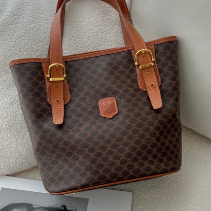 Celine Brown Macadam Triomphe Tote