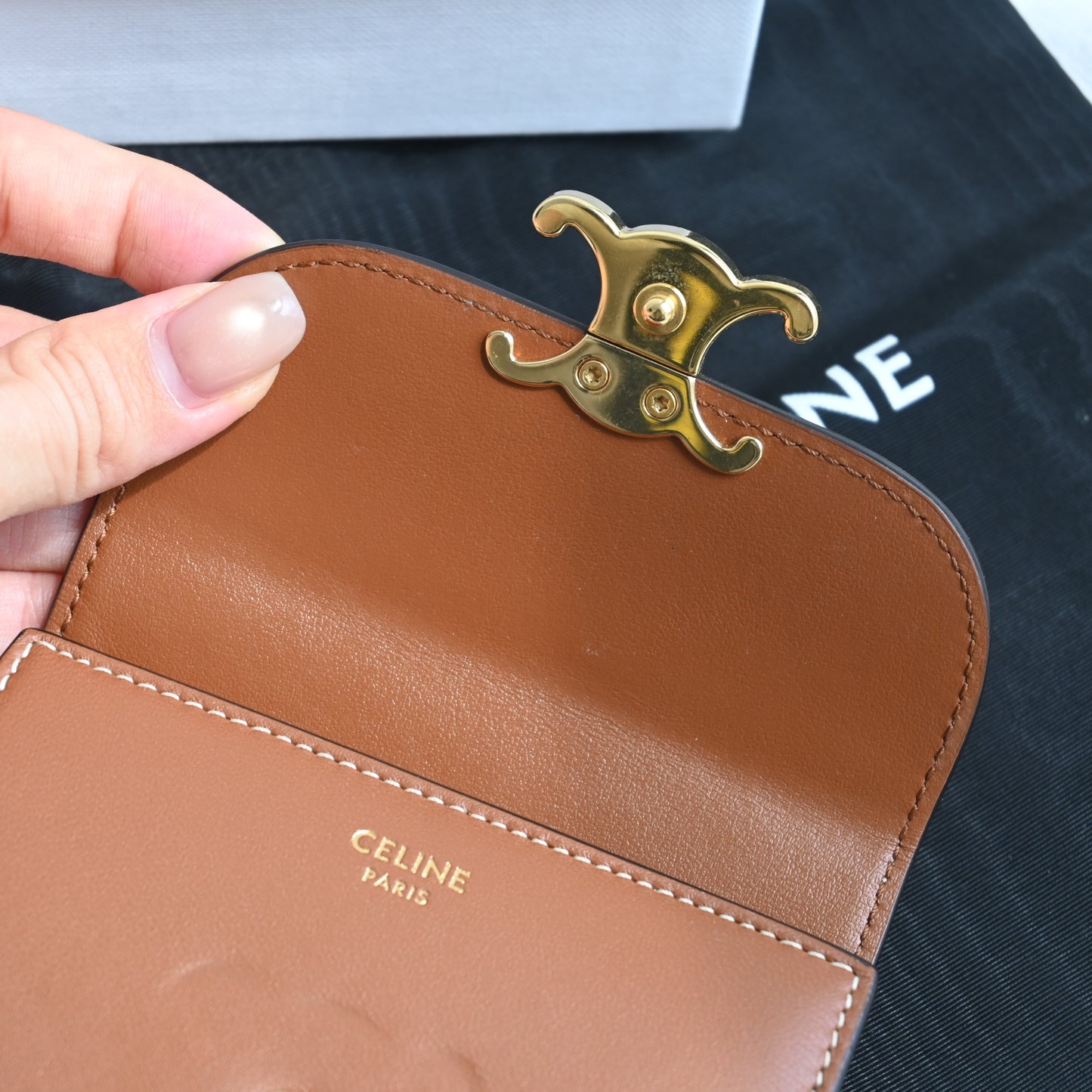 Celine Small Flap Triomphe Trifold Wallet